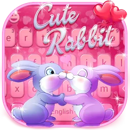Cute Romantic Bunny in love Emoji keyboard icon