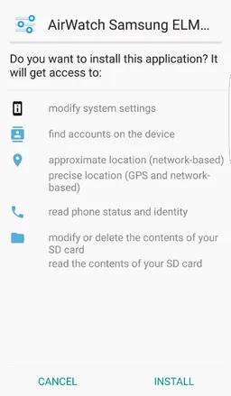AirWatch Samsung ELM Service screenshot 2