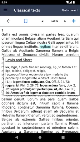 Scriba Latin dictionary screenshot 5