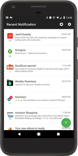 Recent Notification screenshot 2