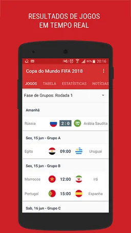 Copa do Mundo 2018: Tabela, jogos e notícias screenshot 1