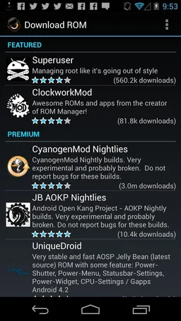 ROM Manager (Premium) screenshot 2