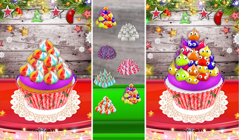 Cooking Rainbow & Unicorn Christmas Cupcakes! DIY screenshot 12