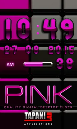 Digi Clock Black Pink widget screenshot 1