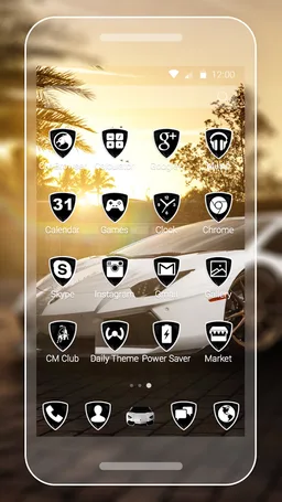 White Lamborghini Theme screenshot 3