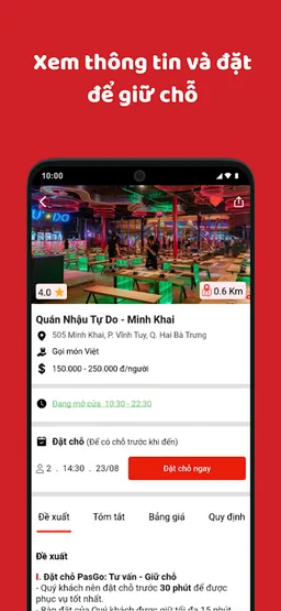 PasGo: Đặt bàn nhà hàng screenshot 5