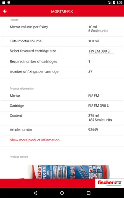 fischer MORTAR-FIX screenshot 6