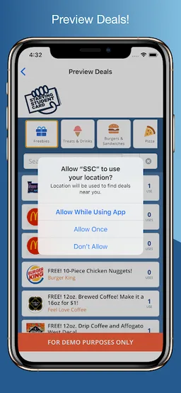 Starving Student Card App screenshot 2