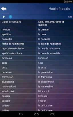 Aprender Francés Gratuit Audio Curso y Vocabulario screenshot 6