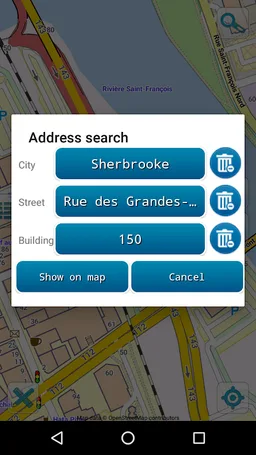 Map of Sherbrooke offline screenshot 4