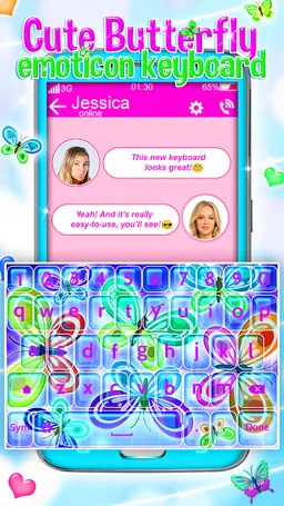 Cute Butterfly Emoji Keyboard screenshot 4