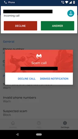 Malwarebytes Call Protection screenshot 1