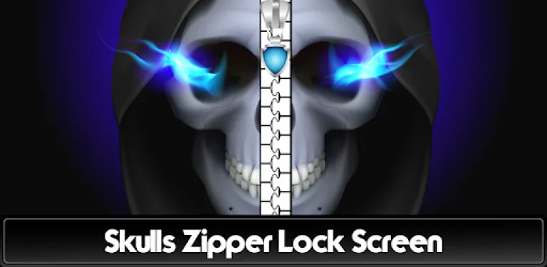 Skulls Zipper Lock Screen cover image
