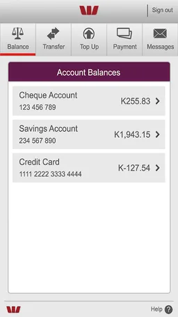 Westpac PNG Mobile Banking screenshot 2