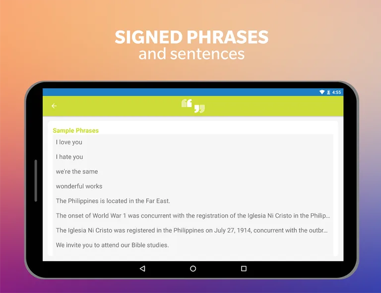 Iglesia Ni Cristo Sign Language App screenshot 6