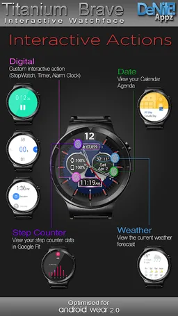 Titanium Brave HD WatchFace Wi screenshot 1