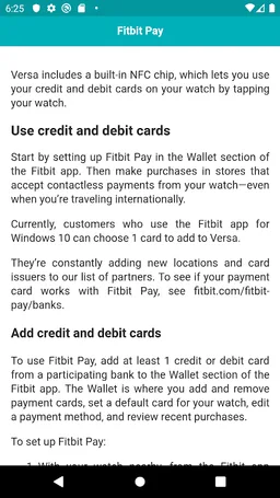 User guide for Versa Watch screenshot 5