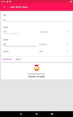 Health Calculator screenshot 1