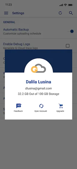 G Cloud Backup screenshot 2
