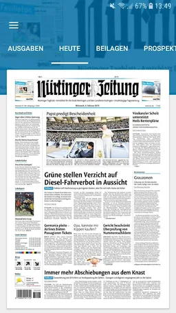 Nürtinger Zeitung digital screenshot 5