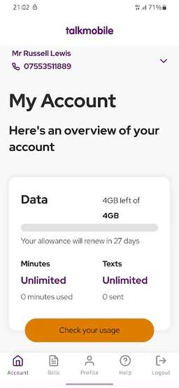 My Talkmobile screenshot 1
