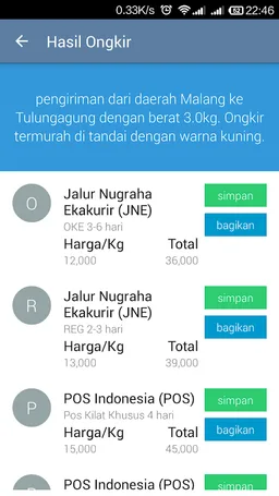 Ongkos Kirim Lengkap screenshot 8