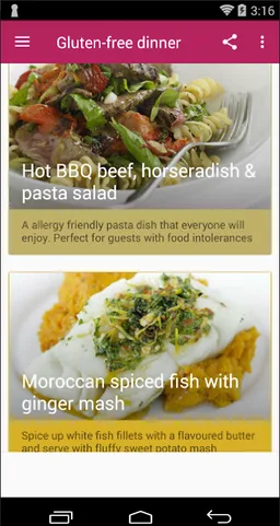 Gluten free dinner screenshot 2