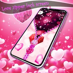 Love zipper lock screen screenshot 4