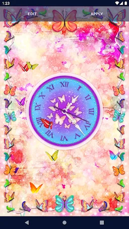 Butterfly Analog Clock screenshot 3