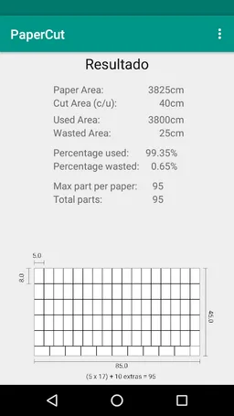 Papercut Cutting Calculator screenshot 1