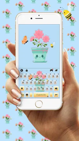 Cute Flower Pot Keyboard Theme screenshot 2