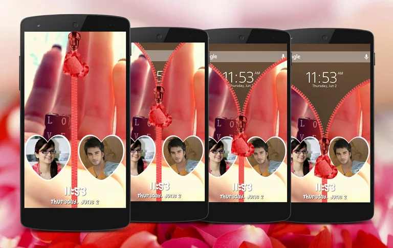 Romantic Zipper Lock Screen screenshot 3