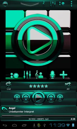 Poweramp skin Black Mint screenshot 7