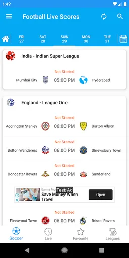Football Livescores-Fixtures,Results,Leagues screenshot 4