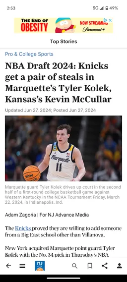 NJ.com: New York Knicks News screenshot 2