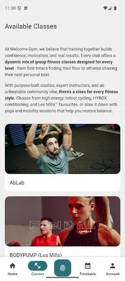 Welcome Gym screenshot 2