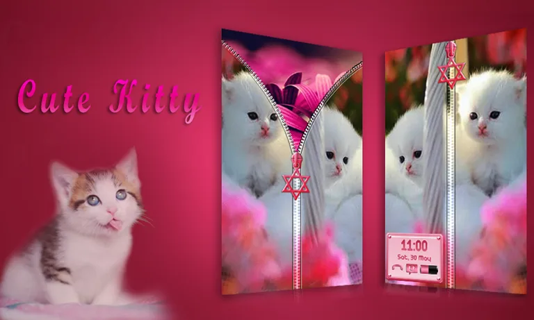 Cute Kitty Lock - Zipper screenshot 1