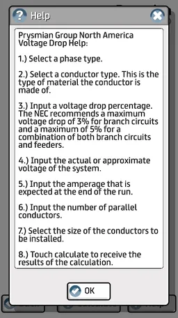 Prysmian Group Voltage Drop screenshot 5