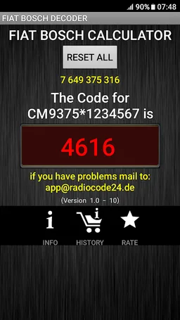 Radio Code FITS Bosch Fiat screenshot 6