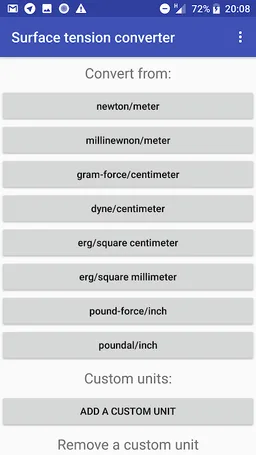 Surface tension converter screenshot 2
