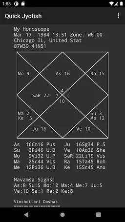 Quick Jyotish screenshot 1