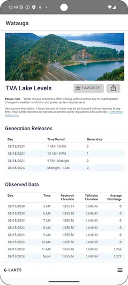 TVA Lake Info screenshot 8