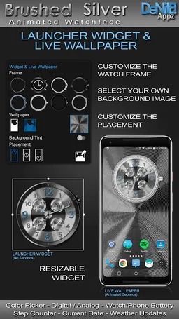 Brushed Silver HD Watch Face screenshot 13
