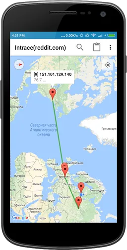 Intrace: Visual Traceroute screenshot 1