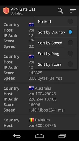 VPN Gate List (Best Free VPN) screenshot 9