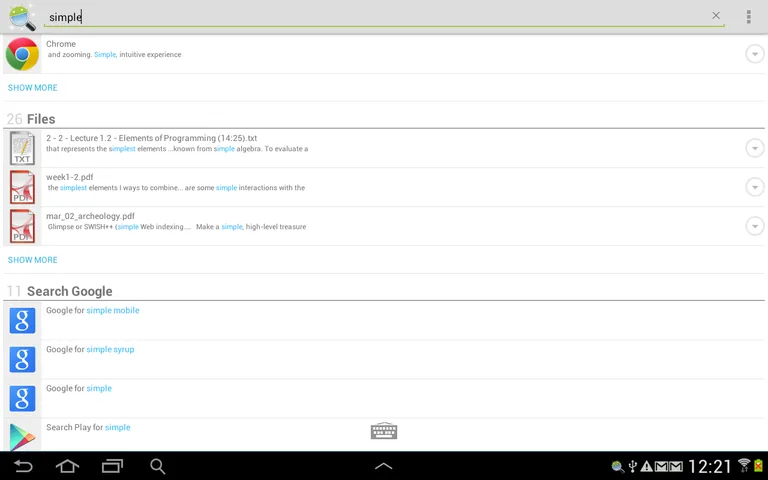 Andro Search (Files Contacts) screenshot 5