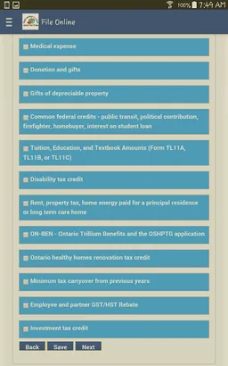 eFile Canadian Tax Return screenshot 13