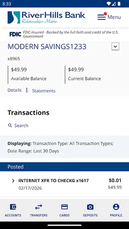 RiverHills Bank Mobile screenshot 5
