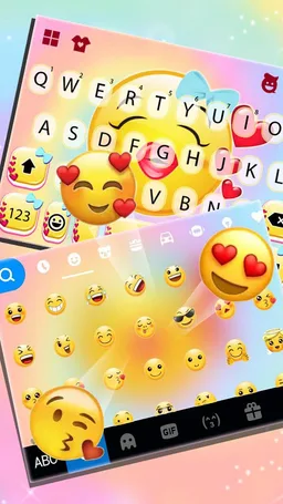 Lovely Kiss Emoji Keyboard Theme screenshot 5