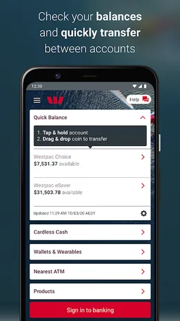 Westpac Mobile Banking screenshot 1